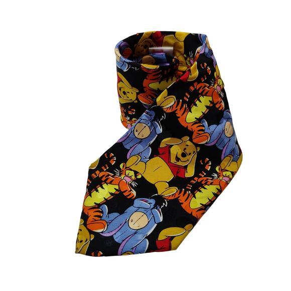 Vintage Disney Mickey Inc 100% Silk Pooh Tie Tigger Eore Handmade - Picture 1 of 5